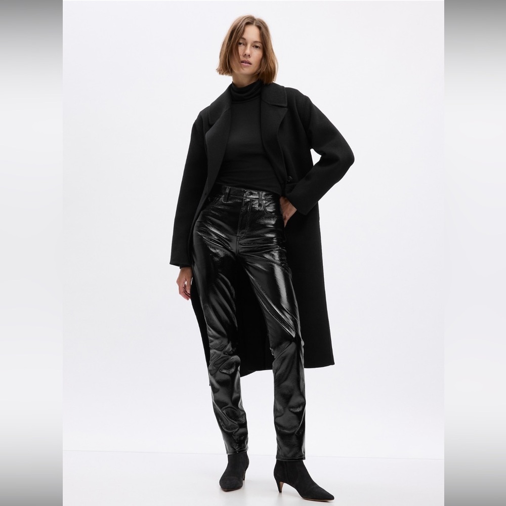 NWT high Rise Vegan Patent Leather Slim Straight Pant